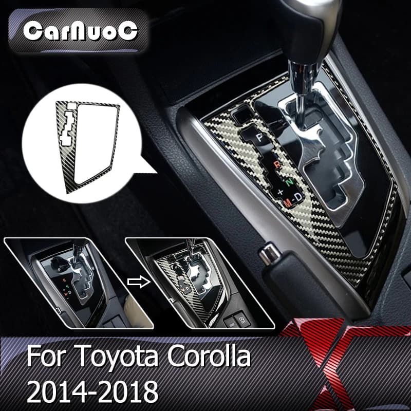 Black Carbon Fiber Car Interior Decoration Protection Sticker Auto Accessories For Toyota Corolla 2014 2015 2016 2017 2018