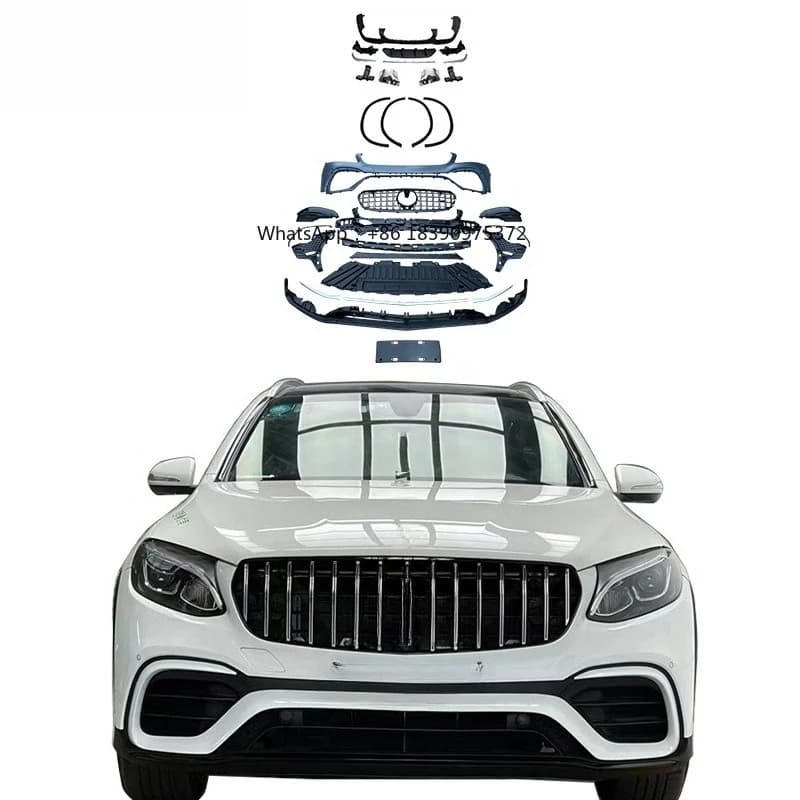 CLY X253 Car Bumper for GLC Class X253 SUV Upgrade GLC63 AMG Body Kit with Diffuser with Exhaust Tipes 2015-2019 Glc260 300