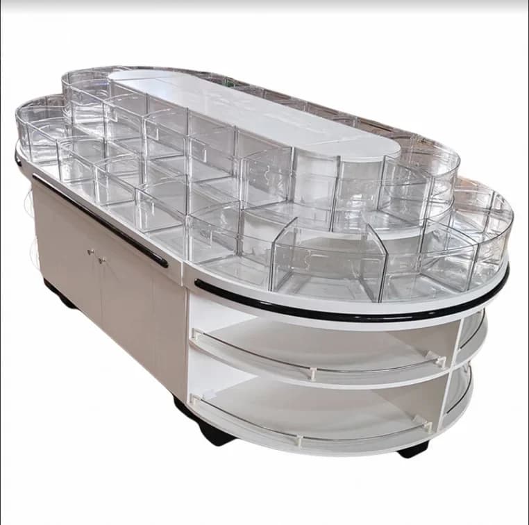 Candy display cabinet Double-sided Zhongdao cabinet, supermarket snack shop fried goods candy dried fruit shelf