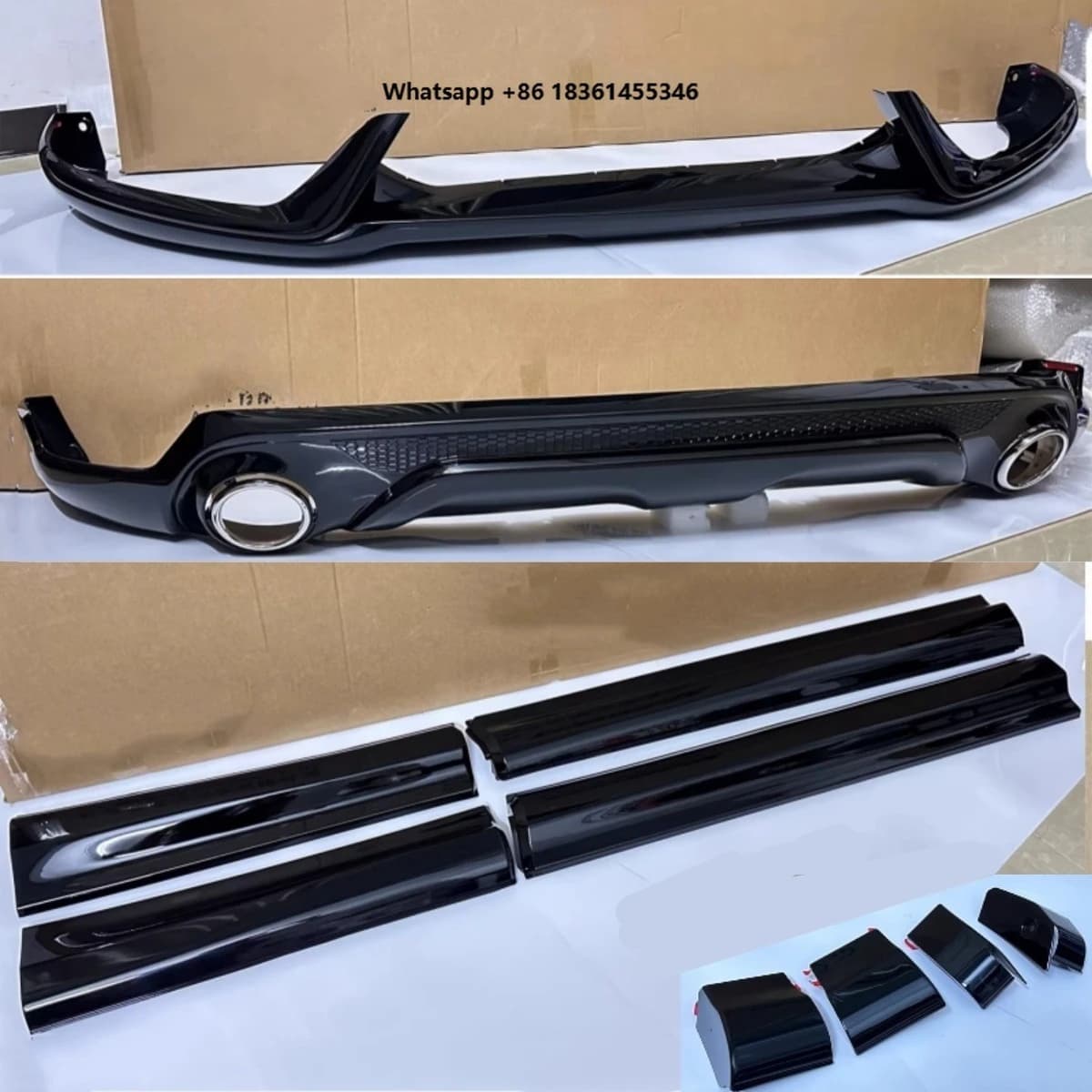 For Gloss Black Body Kit CX-5 2nd 2017-2021 Modified New Style Car Front Rear Lip Car Door Sill Plate