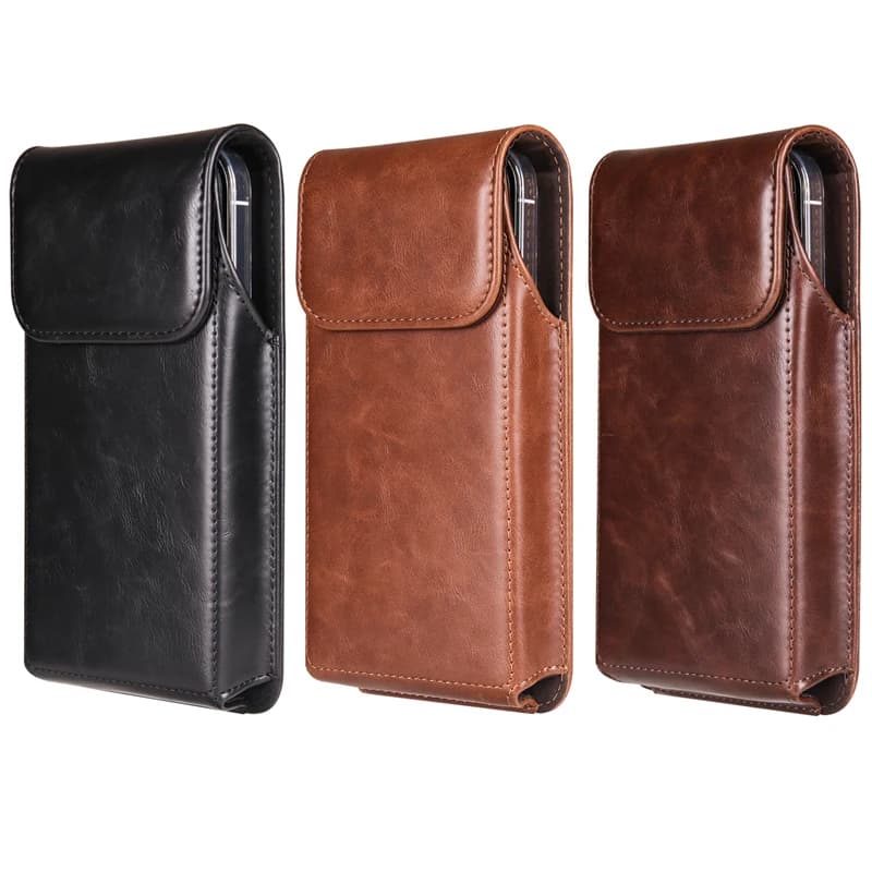Phone Pouch Waist Case For Xiaomi 17 17Pro 17T 15T 15T Pro Redmi Note 15 15Pro 15C 14 14Pro Leather Cover Holster Belt Bag
