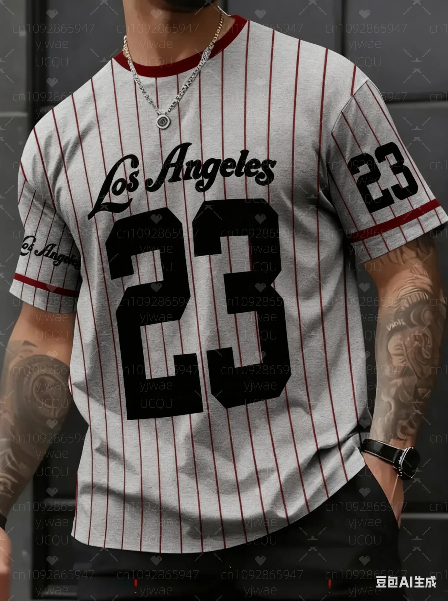 Stripe 23 Los Angeles Print V-Neck Short Sleeve T-Shirt Summer Graphic Tee Baseball Jerseys Plus Size Women Men's Sport T-Shirt