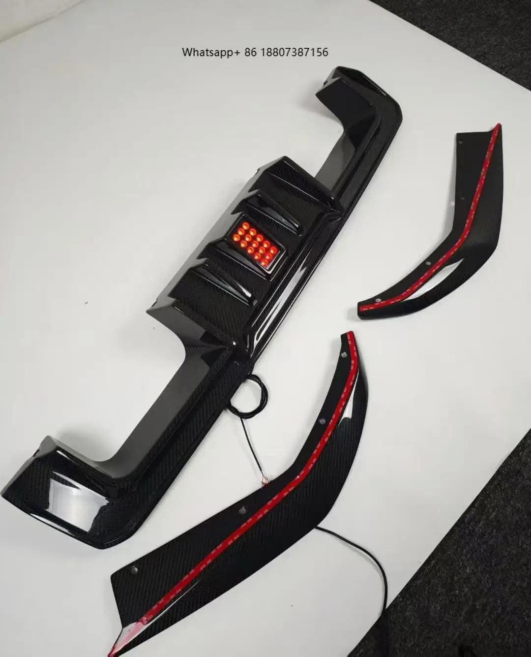 For M3 M4 2021 G80 G82 R44 Edition LED Dry Carbon Fiber New Exhaust Rear Lip Spoiler