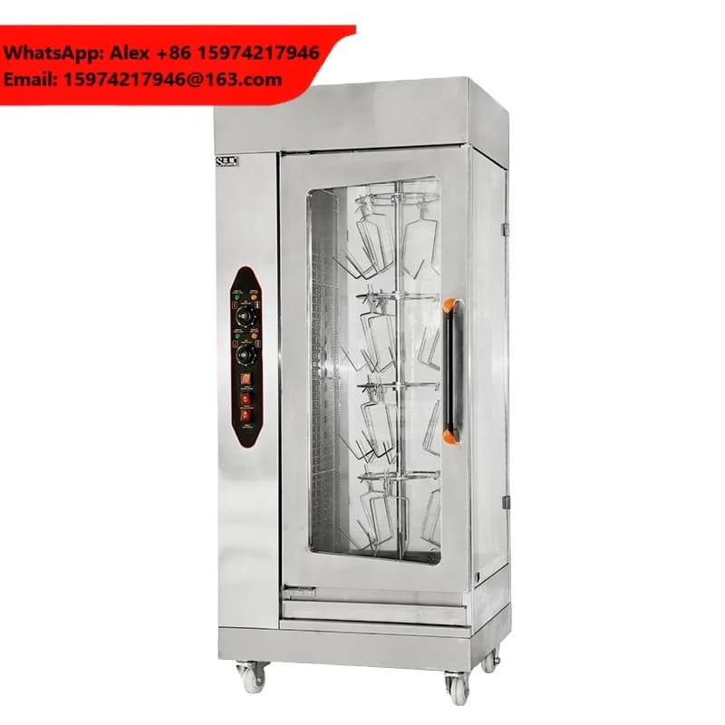 China Electric Vertical 360 Rotation Rotisserie Oven Automatic Gas Chicken Roaster And Duck Shawarma Grill Machine