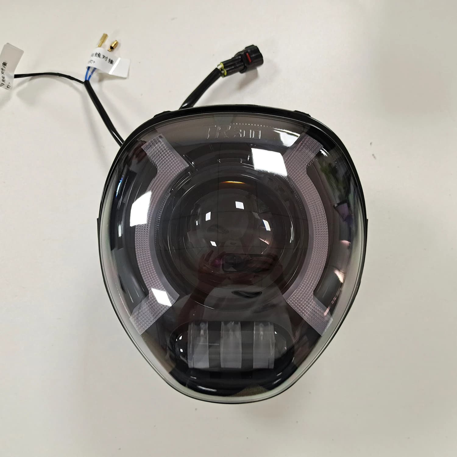 High Quality 12V LED Motorcycle Headlight with Clear Lens for Haojue TR300 Front Faro Delantero Lighting System