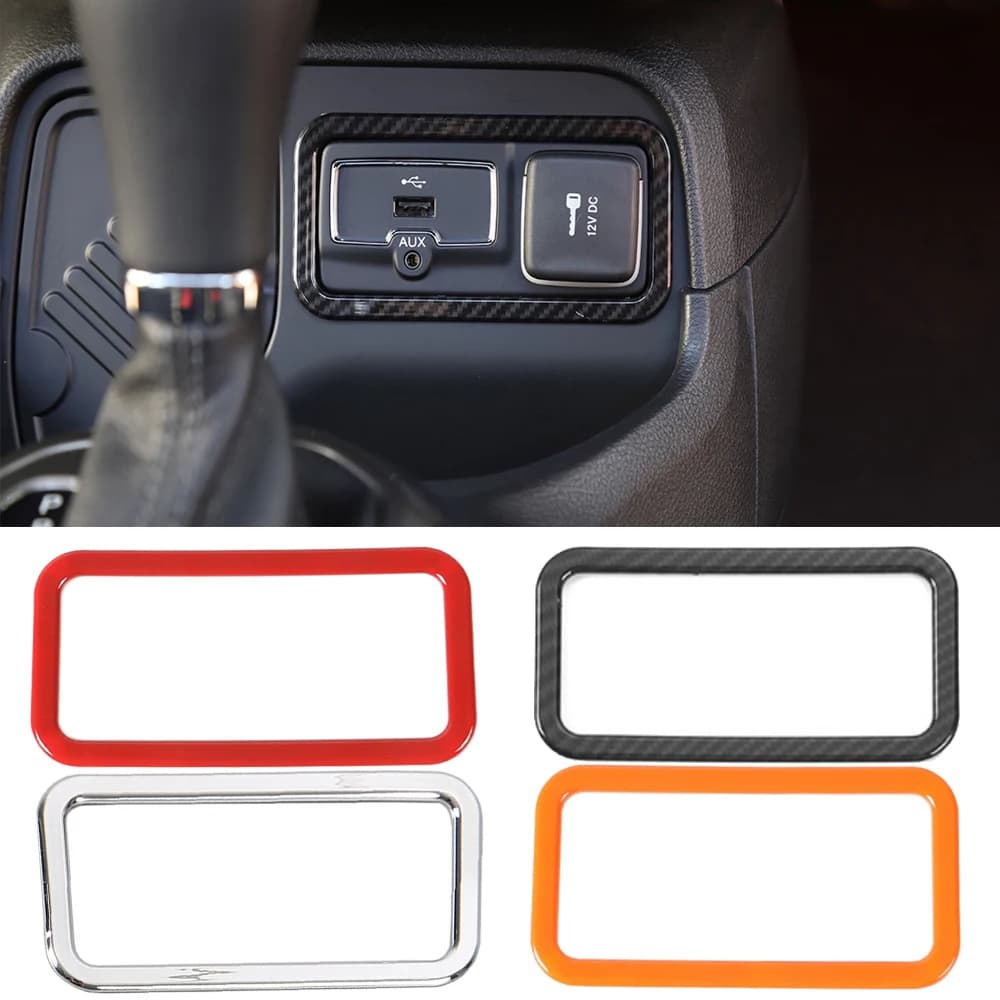 Car Cigarette Lighter Decorative Frame Cover Trim for Jeep Renegade 2016 2017 2018 2019 2020 2021 2022 Auto Interior Accessories