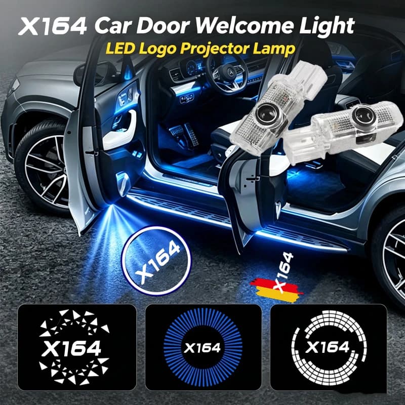 2PCS LED Car Door Welcome Courtesy Ghost Shadow Emblem Projector Lamps Decoration For Mercedes Benz GL X164 2006‑2011 Accessorry