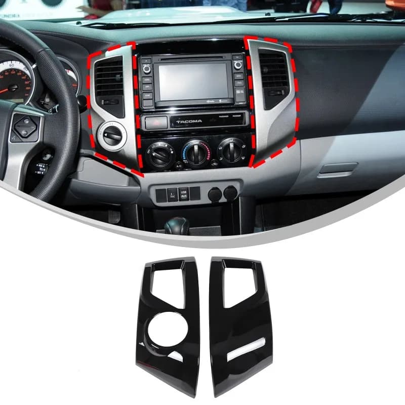 ABS 2PCS For 2011-2015 Toyota Tacoma Left-peptide Car Center Console Gear Panel Frame Cover Trim Stickers Car Accessories