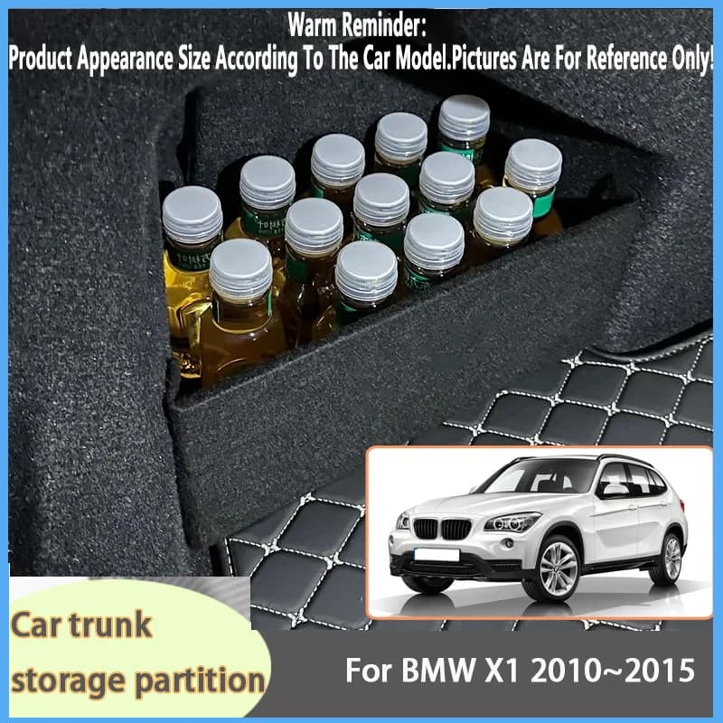 Auto Accessories For BMW X1 2010~2015 14 E84 MK1 Car Organizer Thickening Trunk Side Partition Trunk Interior Storage Box Parts
