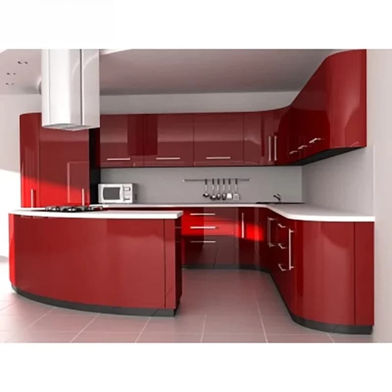 Curvilinear ready-to-assemble paint custom wood furniture cabinets