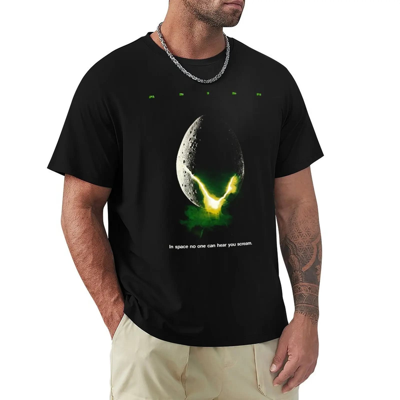 Alien Egg Horror Vintage Film T-Shirt Funny t-shirt Anime t-shirt topping men t shirts