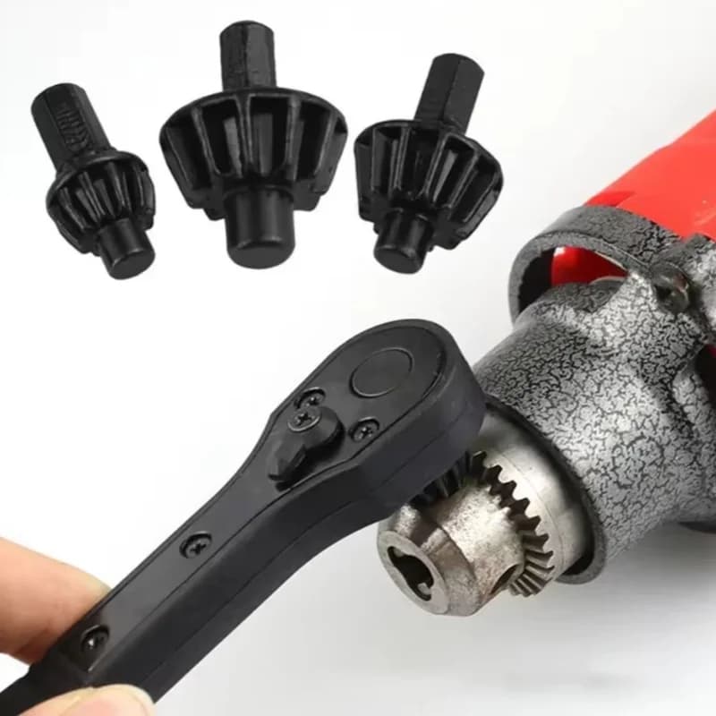 2-In-1 Drill Chuck Ratchet Spanner Reusable Chuck Key Replacement Chuck Key Wrench for Electric Drills Power Tools