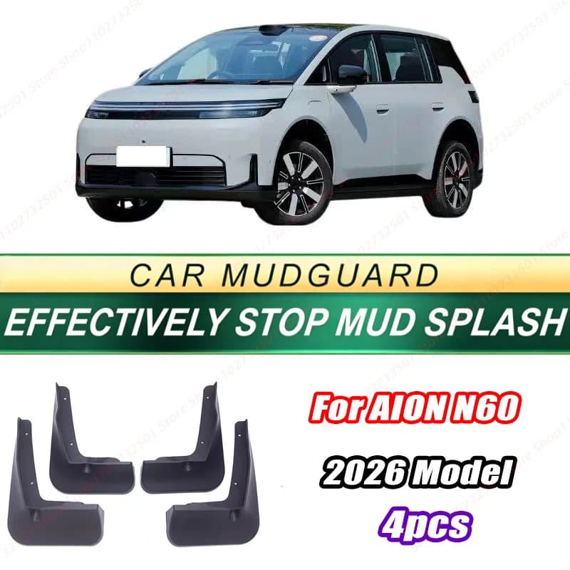 For AION N60 2026 Model 4PCS Front Rear Mud Flaps Splash Guards Fender Mudguards Auto Accessories