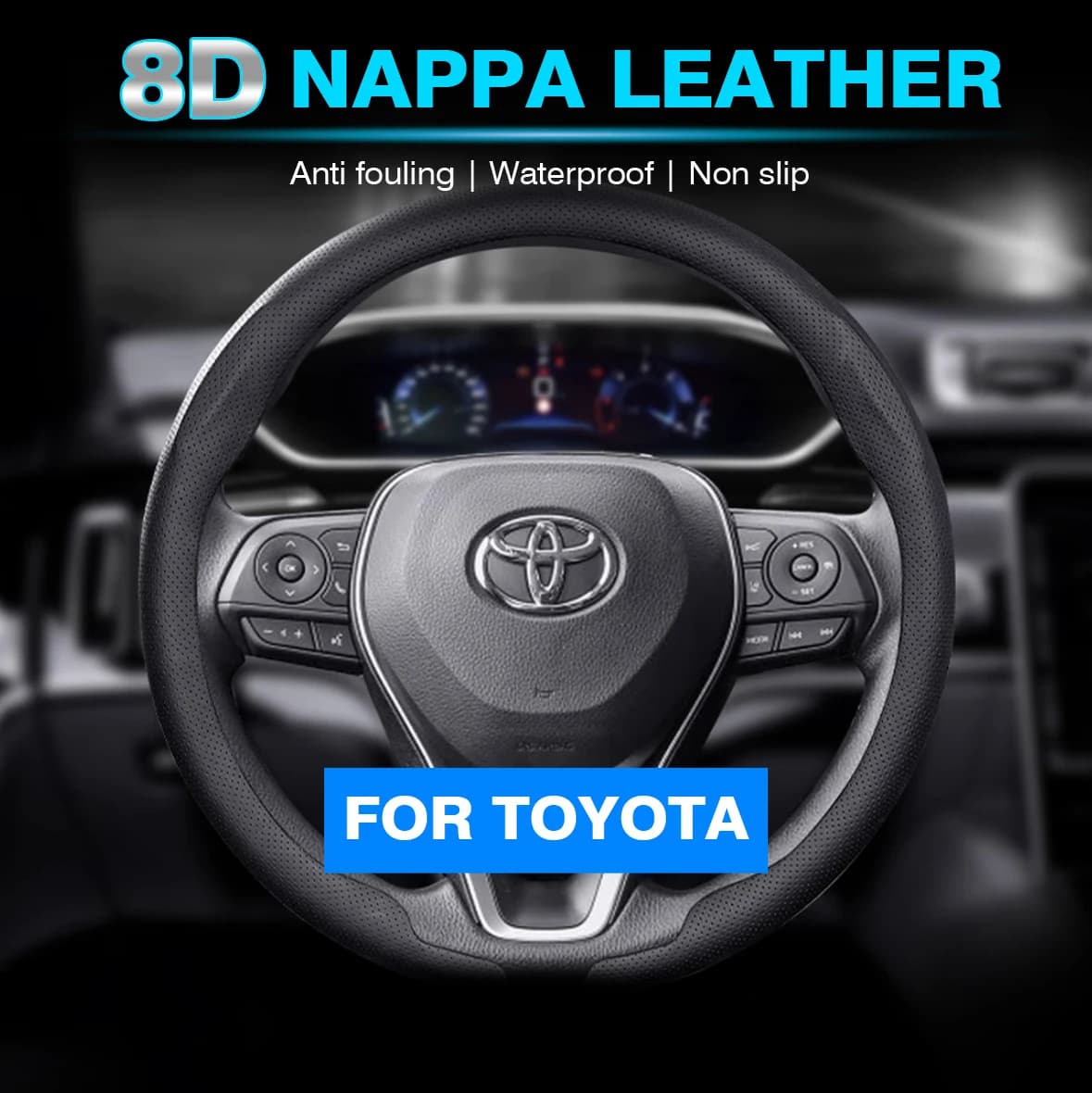 Nappa leather Car Steering Wheel Cover For Toyota Camry RAV4 Corolla 86 Reiz Wish CHR Celica Vitz Yaris Avalon Auto Accessories