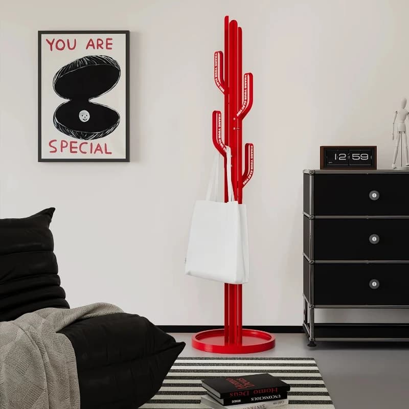 Wrought iron cactus floor-to-ceiling coat rack Vertical hanger at the entrance