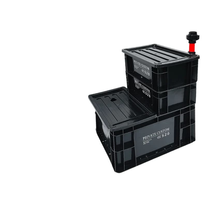 Industrial air bottom filter fish tank turnover box dry and wet separation box stream tank lower filter water circulation system