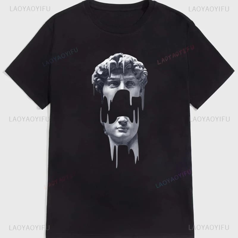 David Men's Cartoon Graphic T-shirt Casual Solid Color Crew Neck Best Sellers Comfortable and Stylish Shirt for Vintage T Shirt