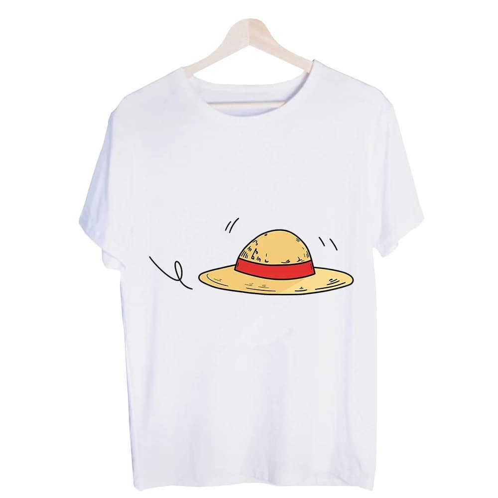 Men's Straw Hat Graphic Tee, Short Sleeve Crew Neck T-Shirt for Casual Daily Wear and Summer Outfits