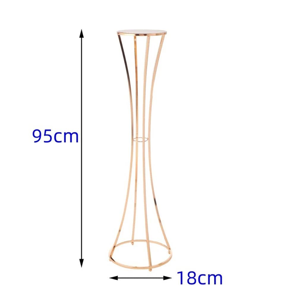 Gold Metal Tall Vases Wedding Centerpieces for Tables, Metal Flower Candle Holder with Sparkling Crystal Beads