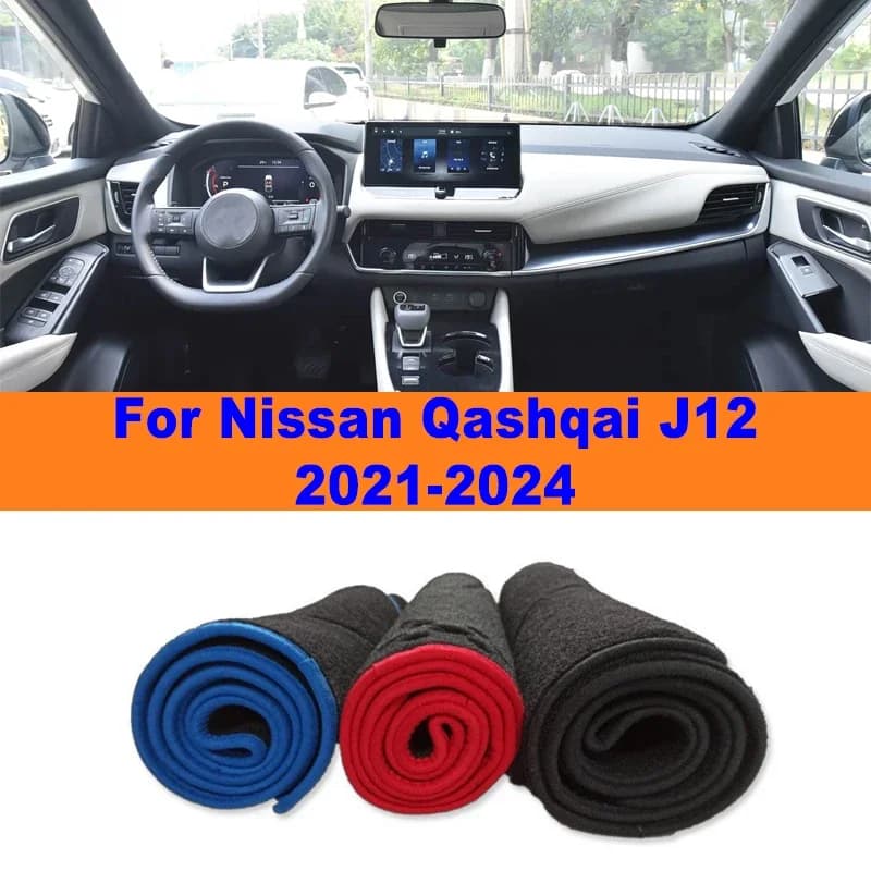 Anti-Glare Dashboard Cover Dash Mat Non-Slip Sun Shade Pad Interior Protector For Nissan Qashqai J12 2021-2024 Car Accessories