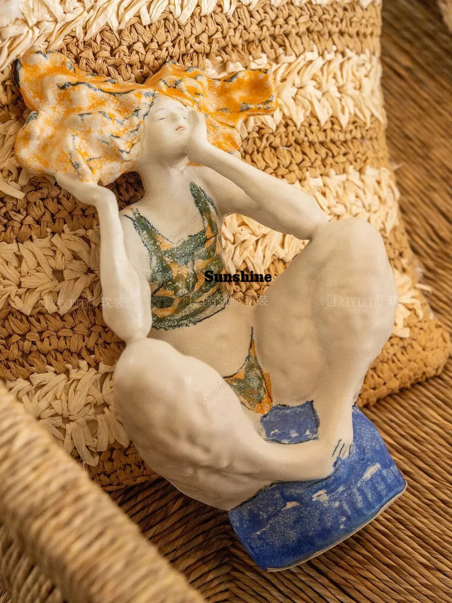 Modern minimalist art figure ceramic ornament living room model room gift  FT
