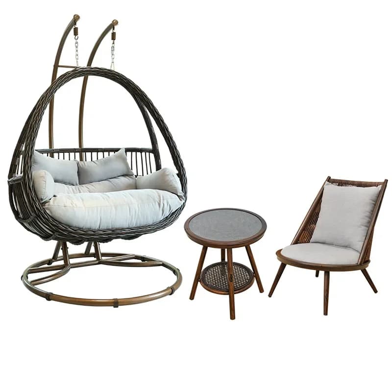 Double balcony Internet celebrity cradle chair, light luxury indoor swing, lazy household hanging basket rattan chair
