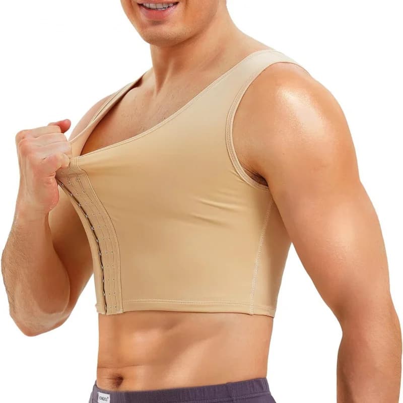 Cross-Border Hot Selling Men's Body Shaping Top Correction Back Sports Fitness Vest with Breasted Adjustable Men's Vest