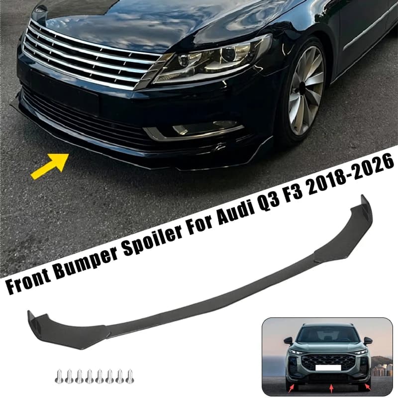 Sport Front Bumper Splitter Spoiler Lip For Audi Q3 F3 2018-2026 5Pcs Adjustable Sectional Car Exterior Tuning Body Kit