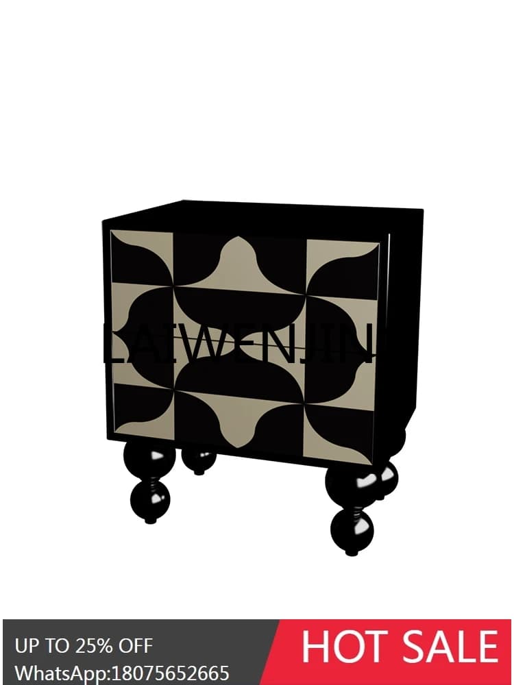 Modern Minimalist Solid Wood Bedside Cabinet Multi-Functional Small Middle and Ancient Bedroom Side Cabinet French Style