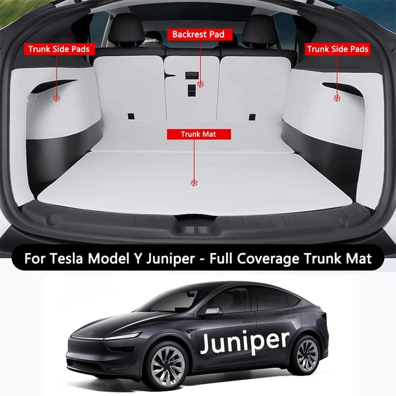 For Tesla Model Y Juniper Trunk Mat Full Coverage Cover Trunk Side Guards Seat Backrest Protective Cargo Liner Anti Dirty Pads
