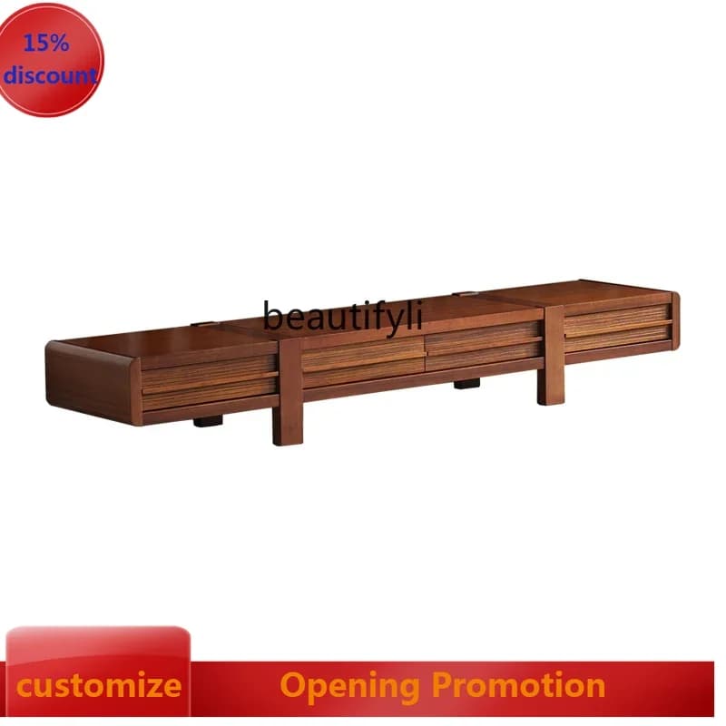ss8350 New Chinese South East Asia style betel nut furniture walnut color apartment size combination TV cabinet