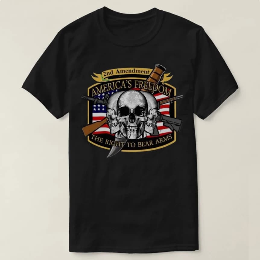 America's Freedom, The Right To Bear Arms 2nd Amendment T-Shirt 100% Cotton O-Neck Short Sleeve Summer Casual Mens T-shirt