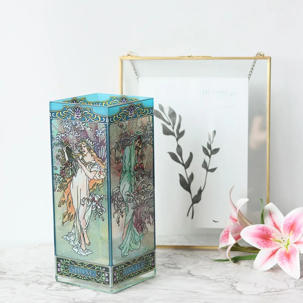 Light luxury painted glass antique vase bedroom decoration Chinese style handmade geometric wedding decoration spot