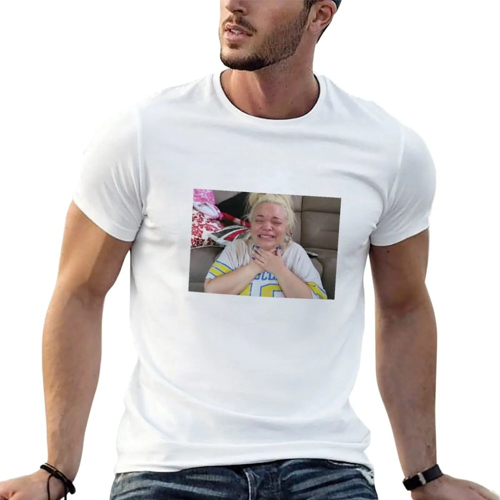 Trisha Paytas Crying Meme T-Shirt Novelty Graphic Tee Shirt