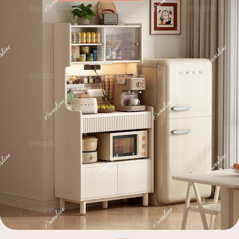 Solid wood dining side, multi-functional locker dining room, living room integrated storage against the wall, large capacity