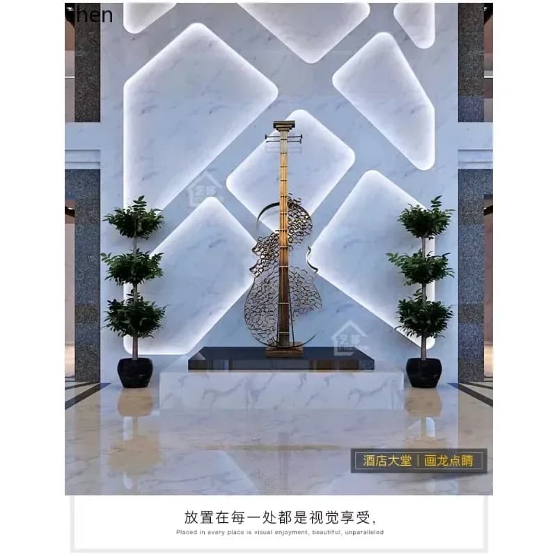 DSA  Hotel Clubhouse KTV Neoclassical Musical Instrument Art Decoration Iron Sculpture Large Violin Floor