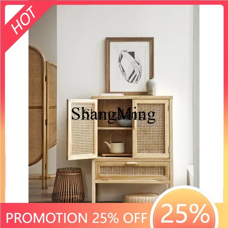 CL style solid wood dining side cabinet balcony storage against the wall tea cupboard home kitchen dishes