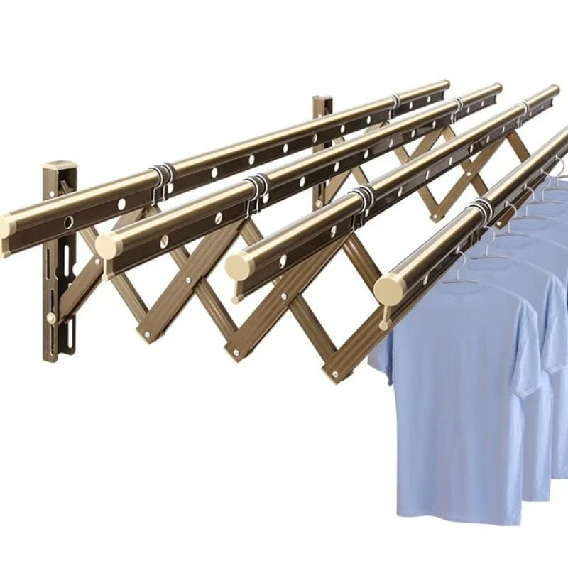 Retractable drying rack outside the balcony Outdoor push pull Folding quilt
