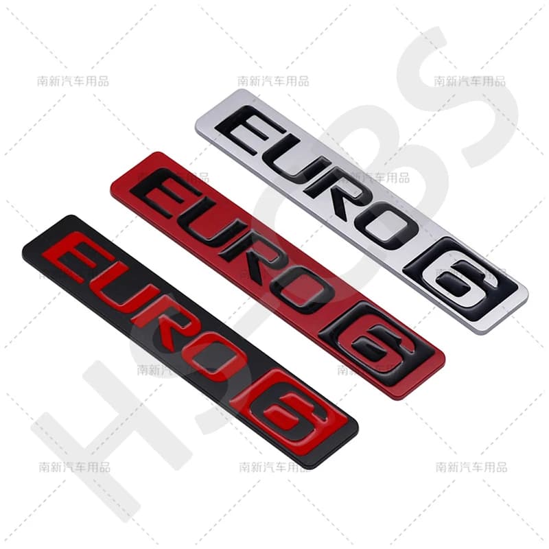 3D Metal EURO6 Emblem Badge EURO 6 Car Door Fender Trunk Body Stickers For Volvo FH420 FMX500 FMX330 FM FH16 FWL FH XL FM420 FL