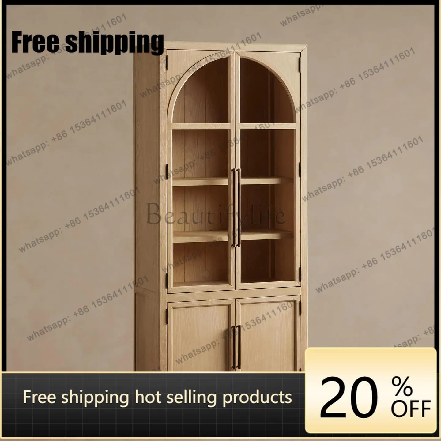 hot  American solid wood wine cabinet method living room storage display bedroom floor lockerFactory Direct