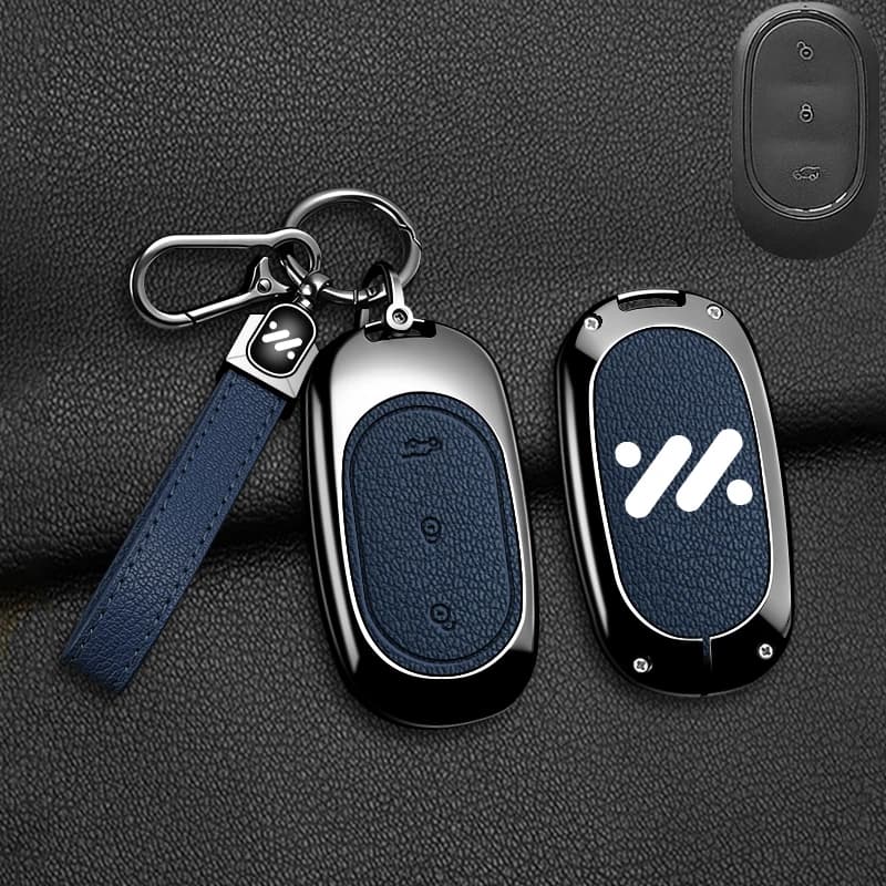 Car Zinc Alloy Leather Remote Smart Control Key Case Cover Holder Chain For IM LS6 L6 Dynamic Auto Interior Accessories