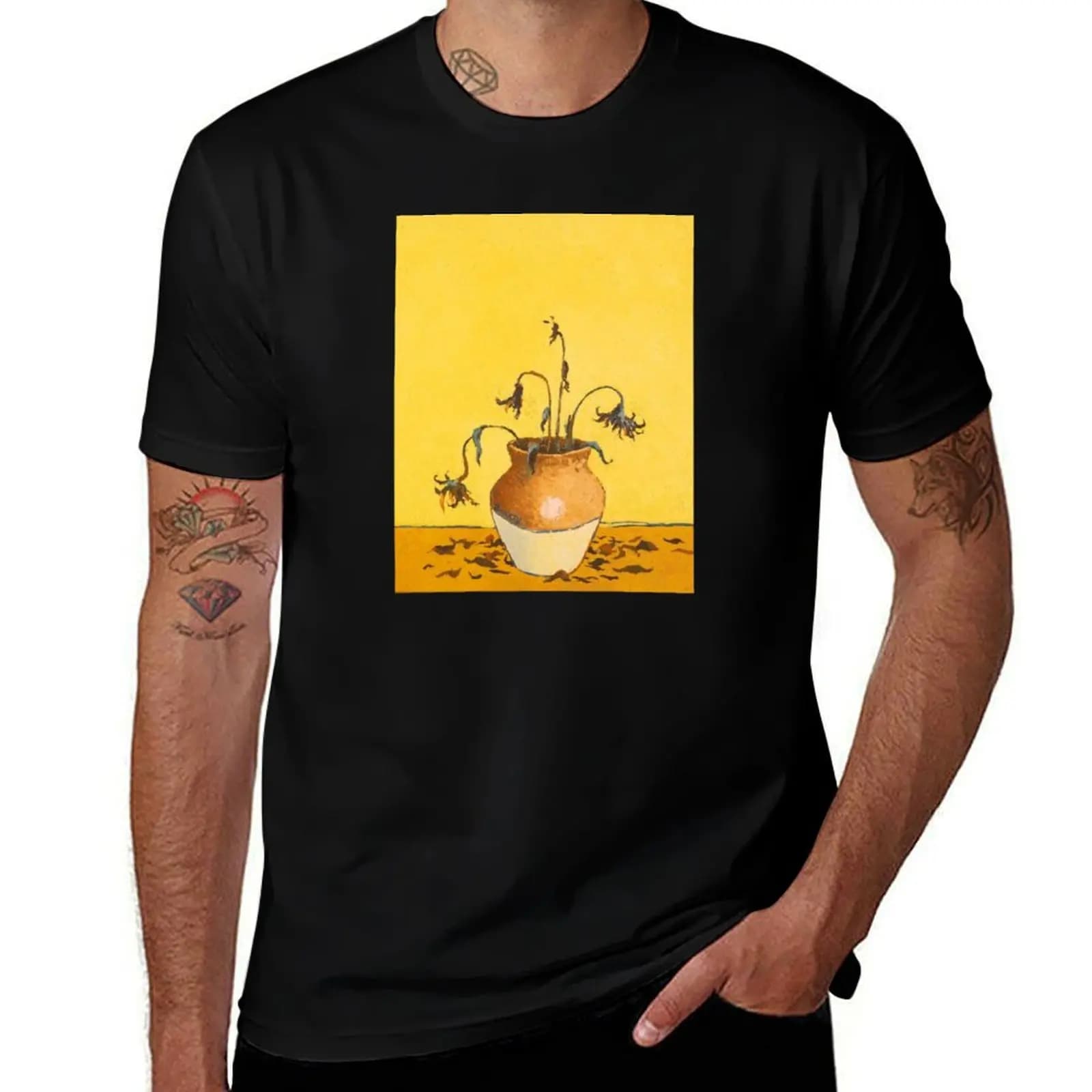 Banksy Van Gogh Sunflowers T-Shirt Outdoor Sports Short Sleeve Top T-Shirt