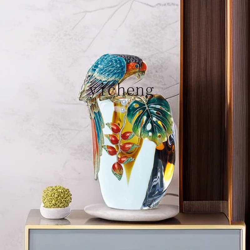 J3  enamel colored glass vase ornament, living room flower arrangement, flower TV cabinet decoration
