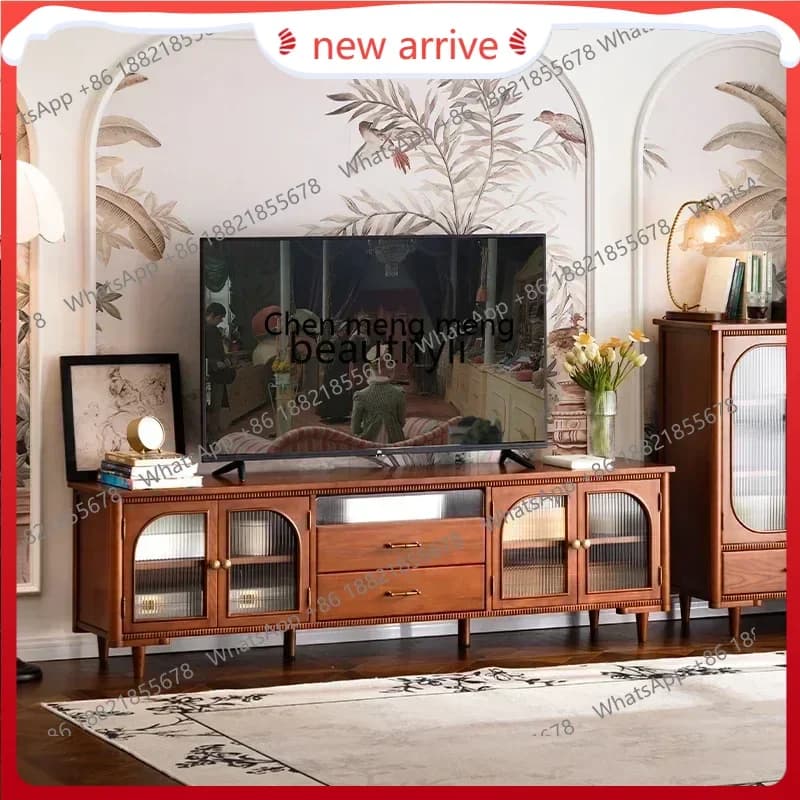 SS new styleFrench retro TV living room full solid wood TV gla cabinetss 7486 ss 7486