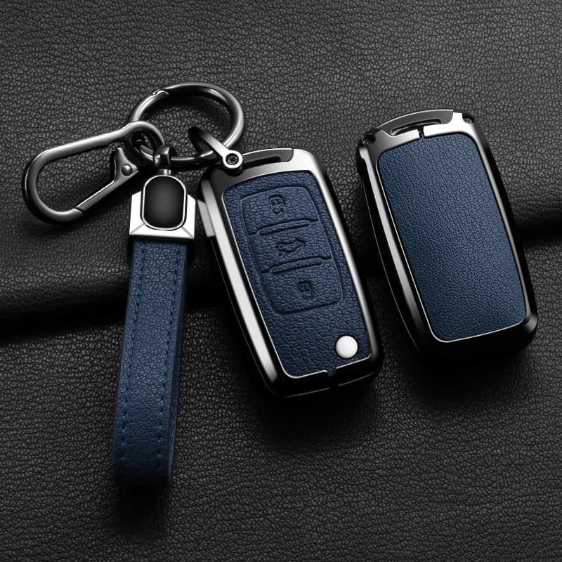 Leather Car Key Case Fob Cover For VW Volkswagen Polo Tiguan Passat B5 B6 B7 Golf 4 5 6 MK6 Jetta Lavida For Skoda Octavia Seat