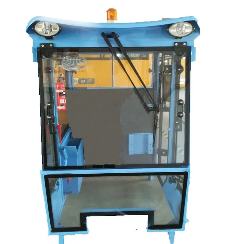 Enclosed driving sweeper cab, sweeper