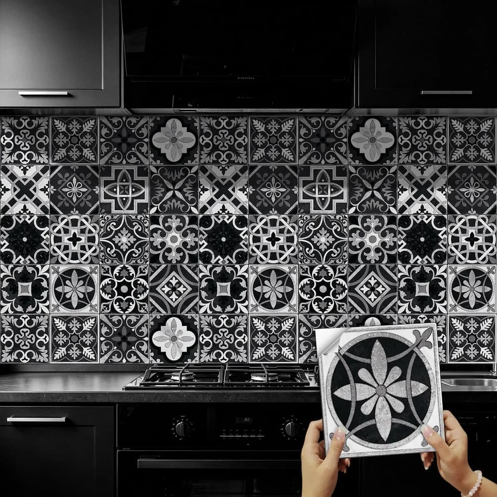 Nordic Style Waterproof PVC Wall Decals Easy Apply Self-Stick Sticker Kitchen Bathroom Home Interior Wall Renovation Ornament