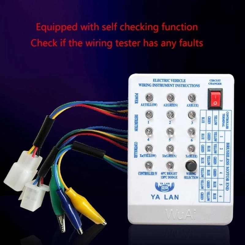 Brushless Motor Tester,Electromobiles Car E-Bike Scooter Brushless Motor Controller Tester 24V/36V/48V/60V/72V Repair