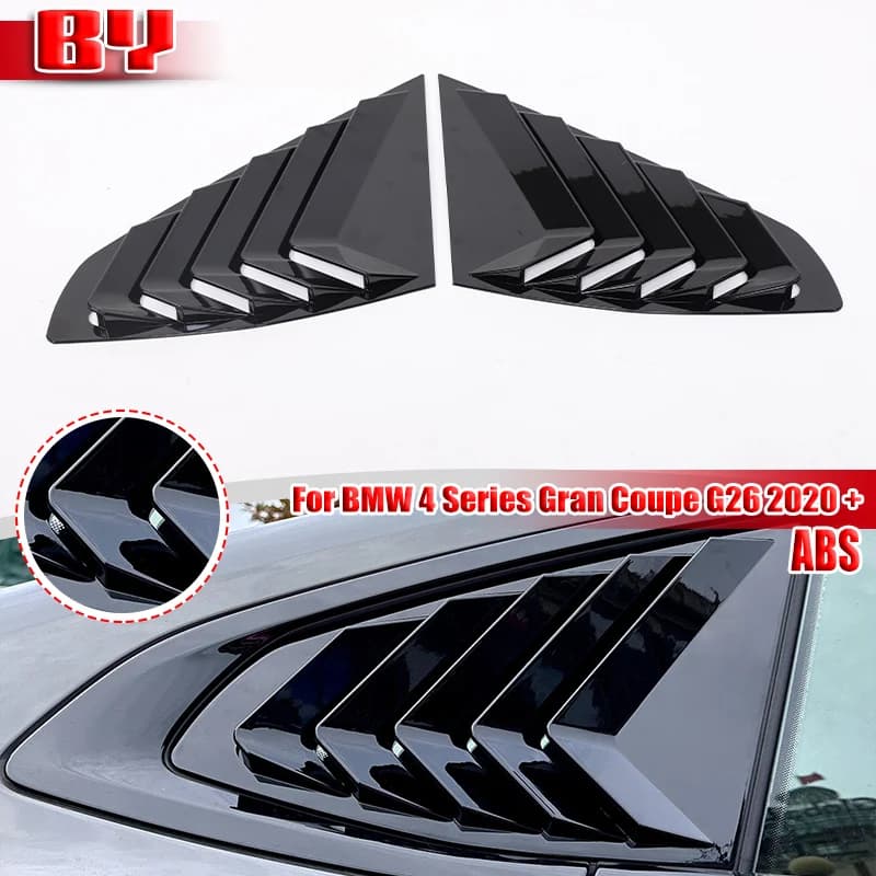 For BMW 4 Series Gran Coupe G26 2020-2024 ABS Carbon Fiber Rear Window Triangle Panel Shutter Louver Cover Sticker Car Accessory