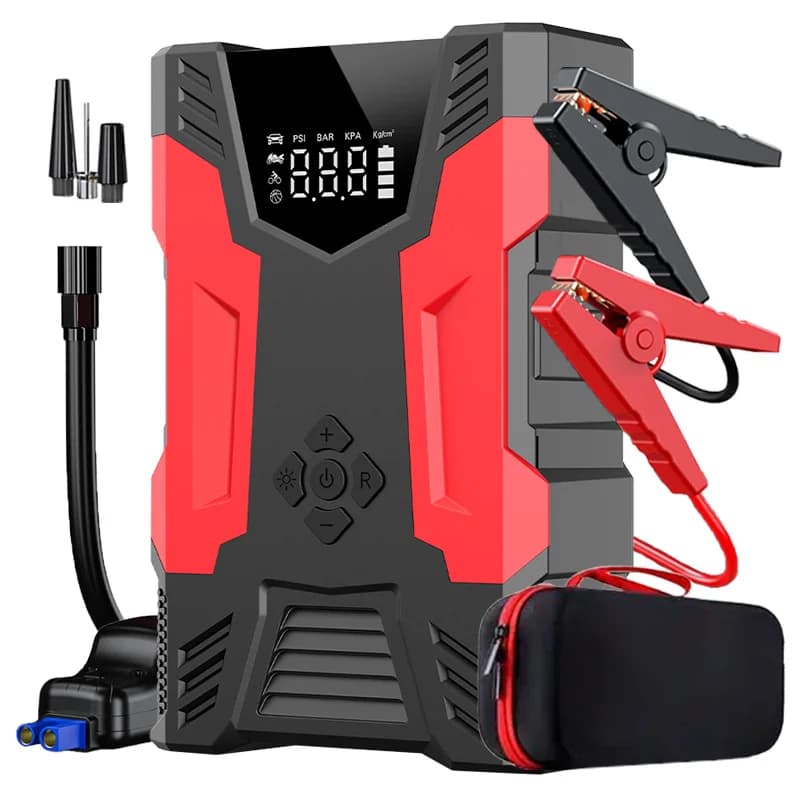 2000A Portable Car Jump Starter With Tyre Inflator Jump Starter Power Bank With Air Compressor Car Jump Starter With Air Pump